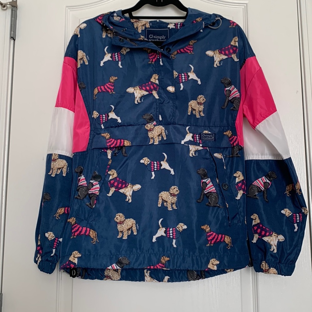 Simply Southern Women's Blue Dog Print Jacket